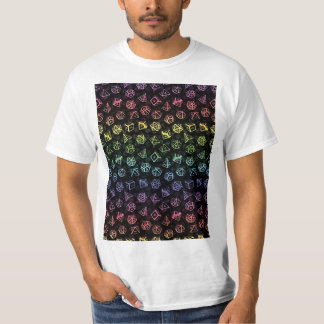 D20サイコロセットパターン（レインボー）グラフィックTシャツ Tシャツ