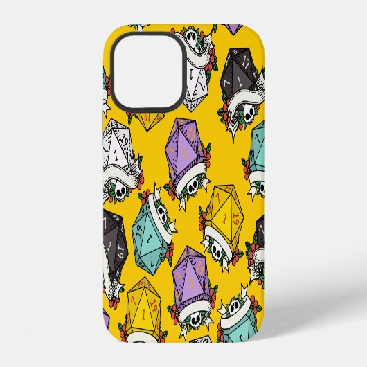 D20サイコロセットパターン iPhoneケース (裏面)