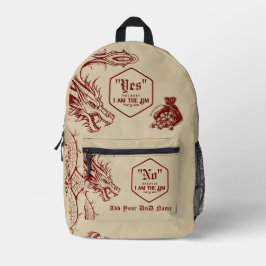 D20サイコロセルティックドラゴンDND RPG理由DMゲーマー プリントバックパック