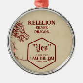 D20サイコロセルティックドラゴンDND RPG理由DMゲーマー メタルオーナメント (正面)