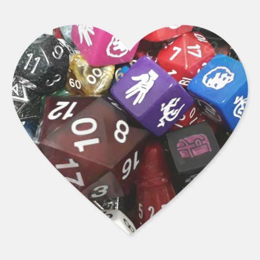 d20サイコロ ハートシール (正面)