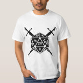 D20サイコロ（剣） Tシャツ (正面)