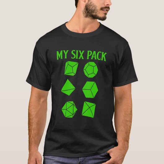D20サイコロRpg Dragons GamerチェックアウトMy Six Pack D Tシャツ (正面)