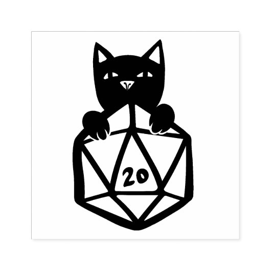 D20ネコ ラバースタンプ (インプリント)