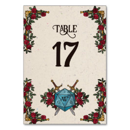 D20モノグラムローズRPGウェディングテーブルナンバー テーブルナンバー
