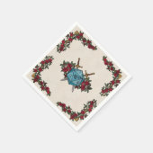 D20モノグラムローズRPGウェディング スタンダードカクテルナプキン (角)