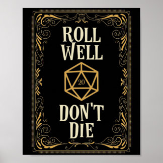 D20転がサイコロクリティカルヒットを死なない ポスター
