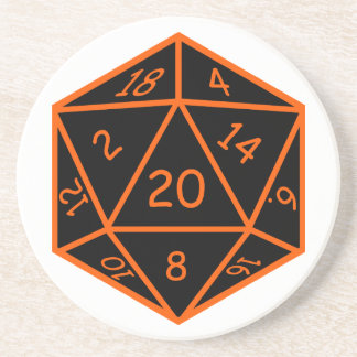 D20黒及びオレンジ コースター