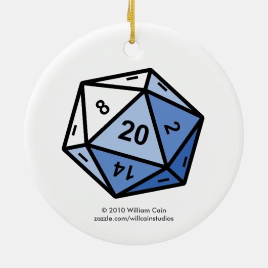 d20 セラミックオーナメント (裏面)