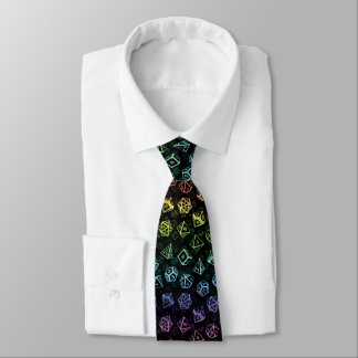 D20 Dice Set Pattern (Rainbow) Neck Tie ネクタイ