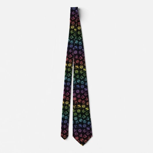 D20 Dice Set Pattern (Rainbow) Neck Tie ネクタイ (裏面)