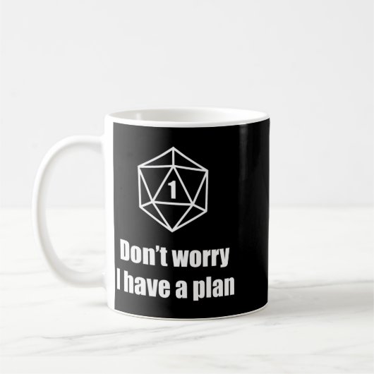 D20 Fail Dont Worry I Have A Plan コーヒーマグカップ (左)