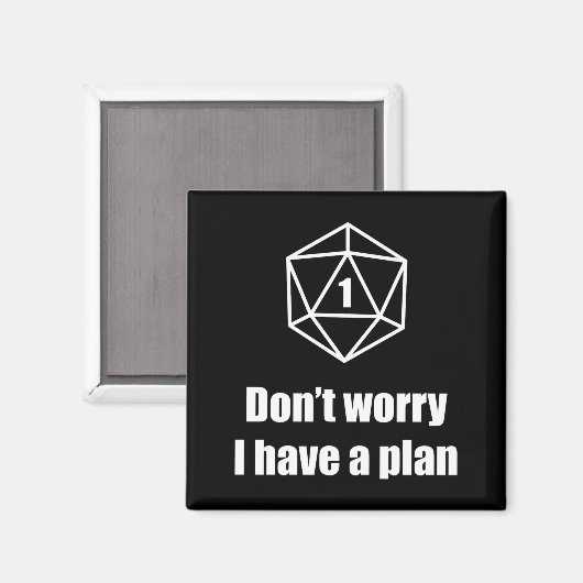 D20 Fail Dont Worry I Have A Plan  マグネット (正面/裏面)
