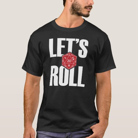 D20 Let's Roll Shirt - Dark/Red Tシャツ (正面)