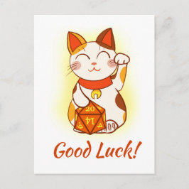 D20 RPGサイコロの招き猫 ポストカード
