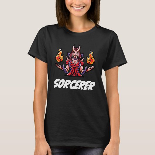 D20 Rpgドラゴンズ卓上ダンジョンクラスソルセラー Tシャツ (正面)