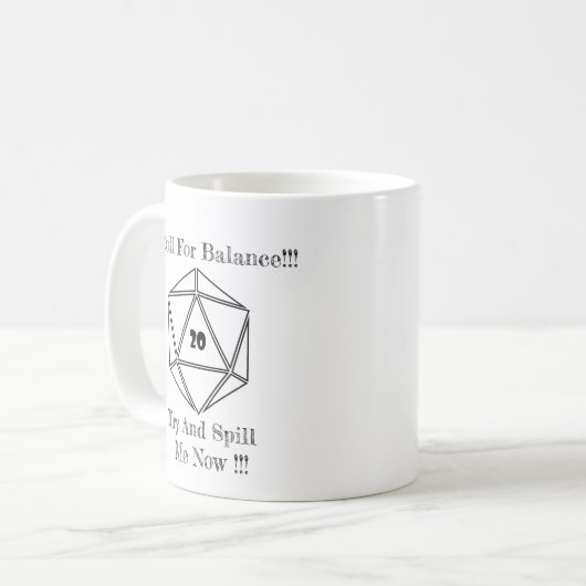 D20 Unspillableのマグ コーヒーマグカップ (正面左)