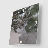 D25マル鹿背頭と肩 スクエア壁時計 (傾斜)