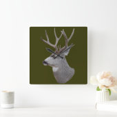 D27ラバシカの木びき台の頭部の打撃 スクエア壁時計 (ホーム)