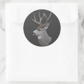 D27 ムレジカ鹿の雄の頭 ラウンドシール (バッグ)