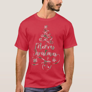 D61 Christmas TreeメリークリスマスChristmas Vibes Dec Tシャツ