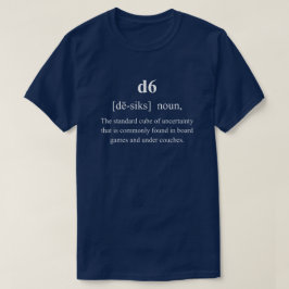 d6 楽しいサイコロの定義 白いテキストのゲーム tシャツ