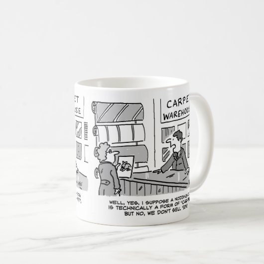 D.じゅうたん屋でうなずく犬のリクエスト コーヒーマグカップ (正面右)