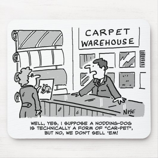 D.じゅうたん屋でうなずく犬のリクエスト マウスパッド (正面)