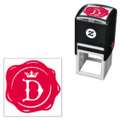 D -アンティークワックスシールゴシック王冠イニシャル文字 セルフインキングスタンプ (インサイチュ)
