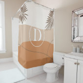 D -イニシャルモノグラムレターD抽象デザイン シャワーカーテン (インサイチュ)