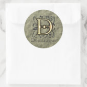 D -エンボスヴィンテージモノグラム(金ゴールド) ラウンドシール (バッグ)