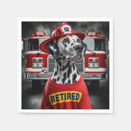 D.シャツを着退職したたダルメーションズ スタンダードカクテルナプキン (正面)