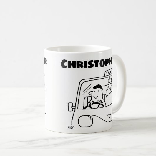 D.タクシー運転手にD.名前を付ける贈り物 コーヒーマグカップ (正面右)