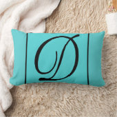 D -ターコイズの背景の手紙D ランバークッション (ブランケット)