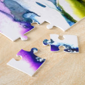 D -デニムの青い海のアルファベットの芸術のパズル ジグソーパズル (側面)