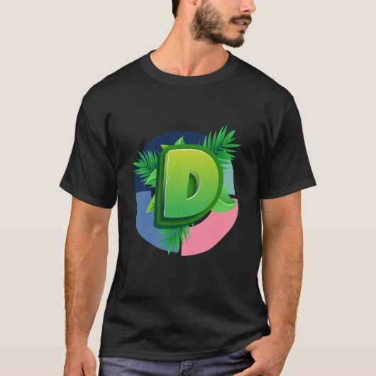 D – トロピカル自然ロゴ Tシャツ (正面)