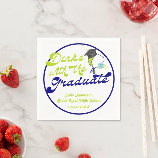 D.ピックボールの卒業式とディンク スタンダードカクテルナプキン (インサイチュ)
