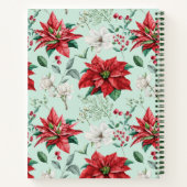 (D)フローラモノグラムグリーンウォーター色クリスマス ノートブック (裏面)