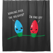 D.休日のクリスマス・ラおもしろいイトで働く   シャワーカーテン (正面)