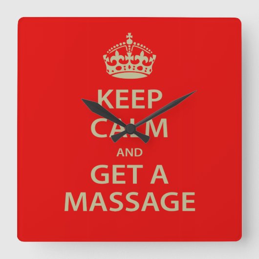 D.保落ち着いてマッサージを受ける スクエア壁時計 (正面)