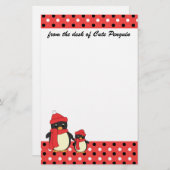 D.小さなペンギンを散歩に連れて行く 便箋 (正面/裏面)