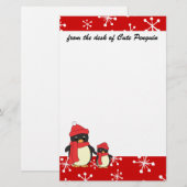 D.小さなペンギンを散歩に連れて行く 便箋 (正面/裏面)