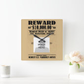 D.死パーソナライズされた亡または生きて欲しい スクエア壁時計 (ホーム)