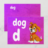 d – 犬のフラッシュカード ポストカード (正面/裏面)