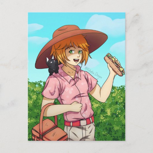 D.猫とピクニックへ行く ポストカード (正面)