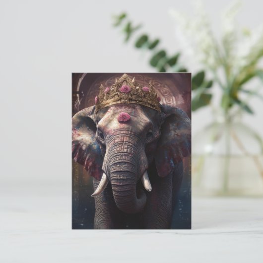 D.王冠をかぶった愛らしい象 ポストカード (スタンド正面)