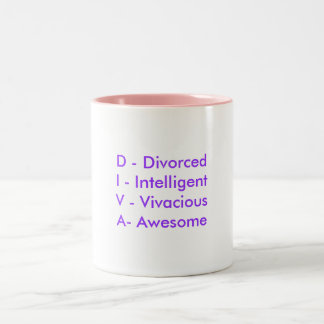 D -素晴らしいDivorcedI - IntelligentV - VivaciousA- ツートーンマグカップ