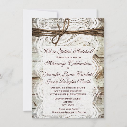 D.結婚式素朴の招待状 招待状 (正面)