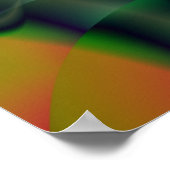 D |緑と黄色のフラクタルアート ポスター (角)