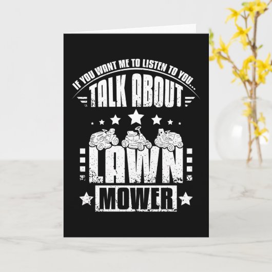 D.芝刈り機について話す カード (黄色い花)